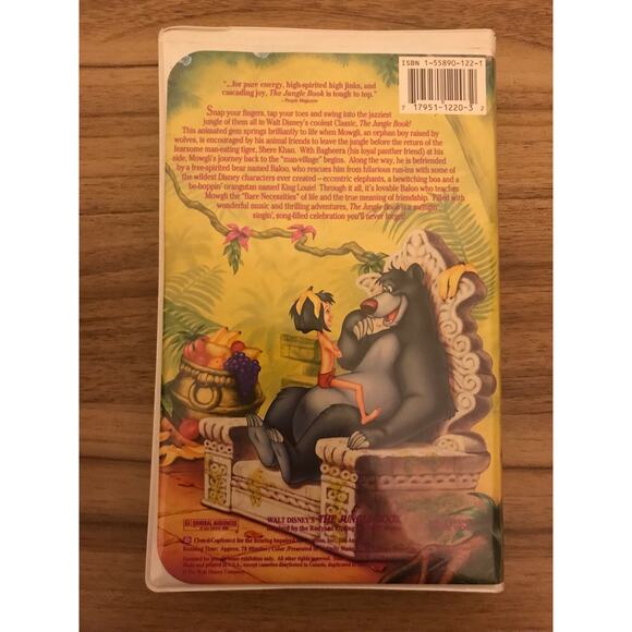 Walt Disney The Jungle Book VHS Tape Cassette Black Diamond Classic 1992 - Picture 2 of 3